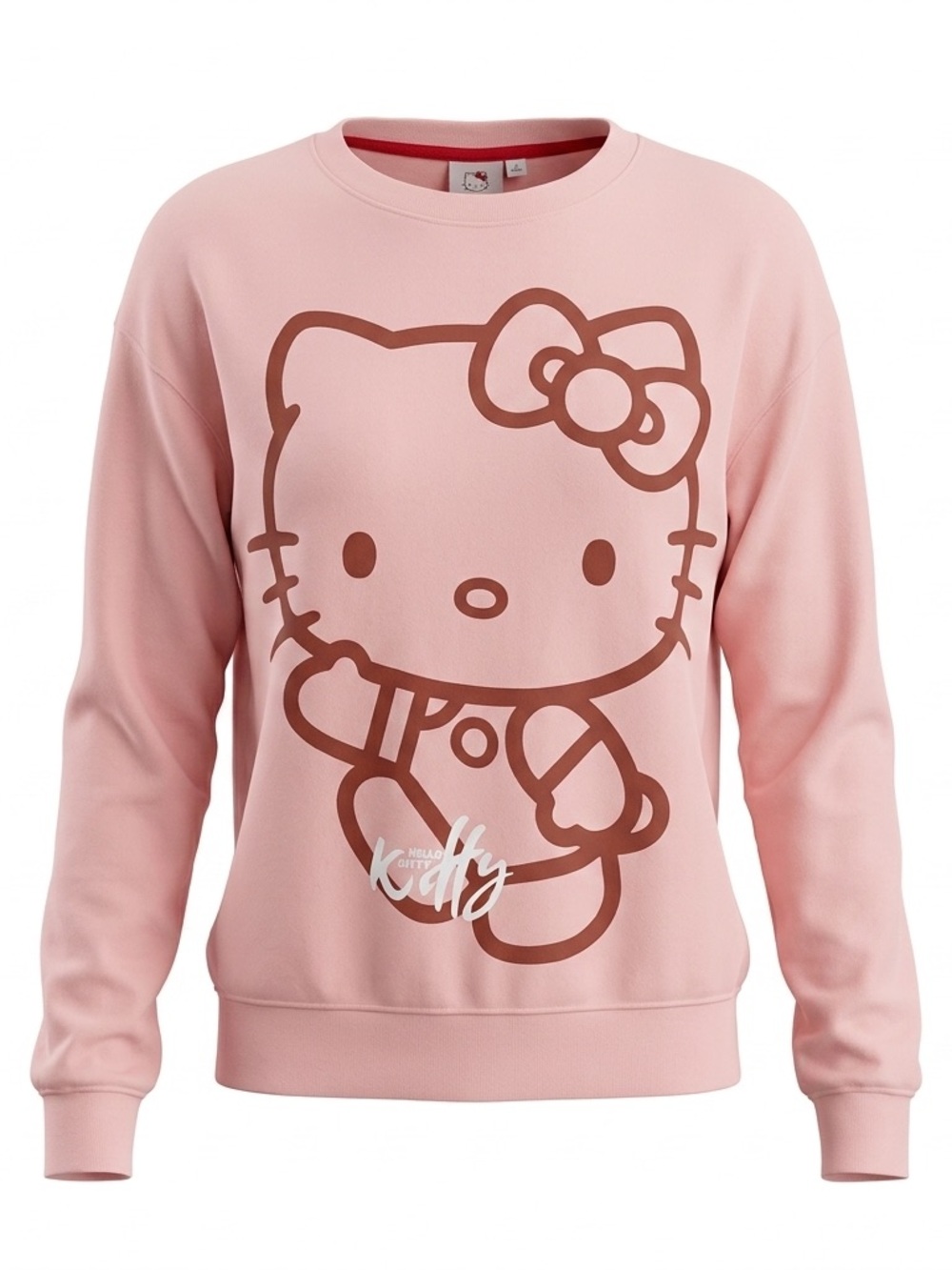 Hello Kitty Pink Graphic Crewneck Sweatshirt Pullover Sweater Large